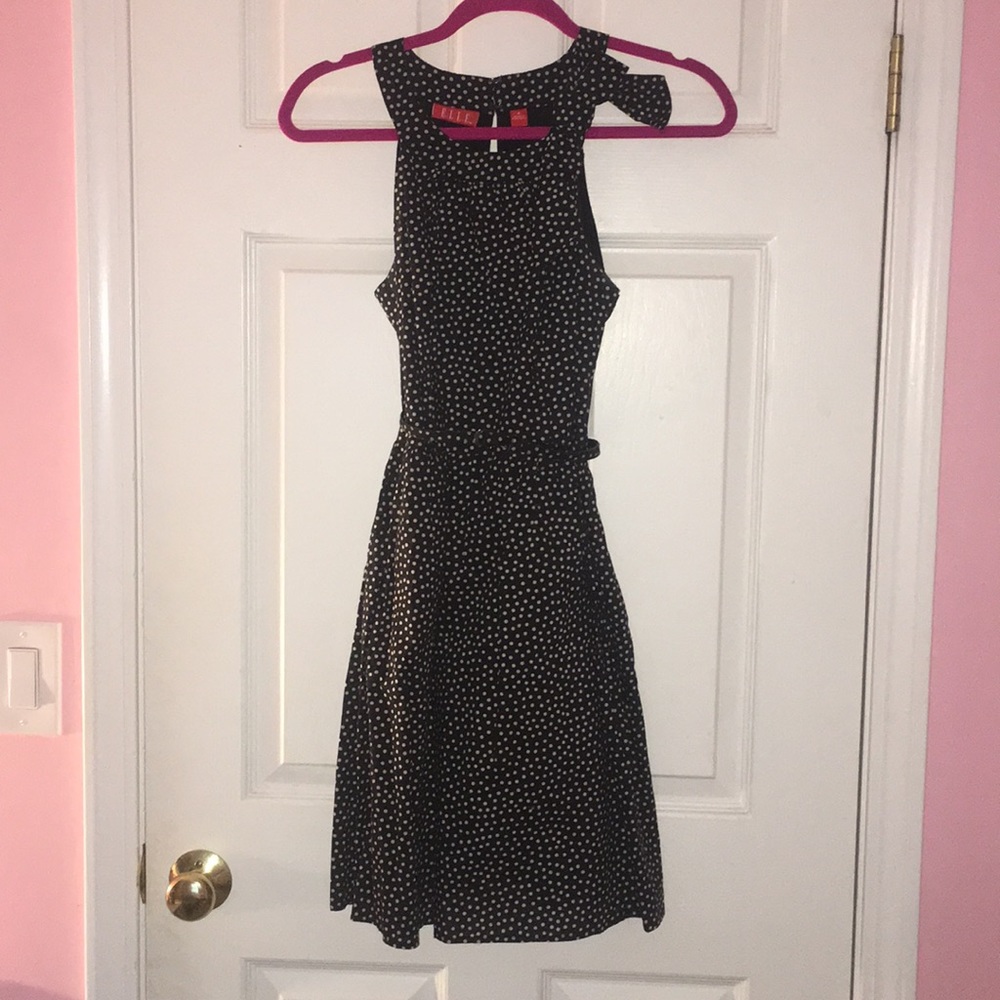 Black/White Polka Dot Dress w/ matching belt